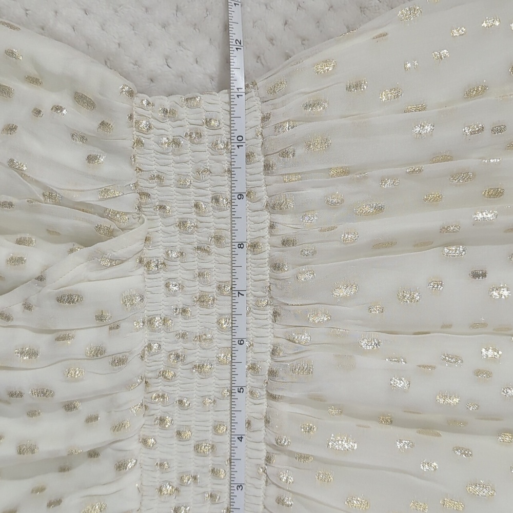 Lilly Pulitzer Christiana Midi Cream Long Sleeve Bishop V-Neck Dress Size 2 - Picture 8 of 12